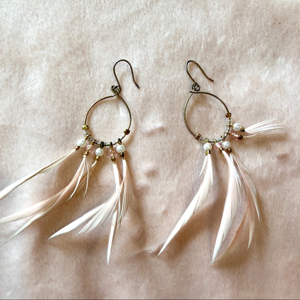 Feather Hoop Earrings